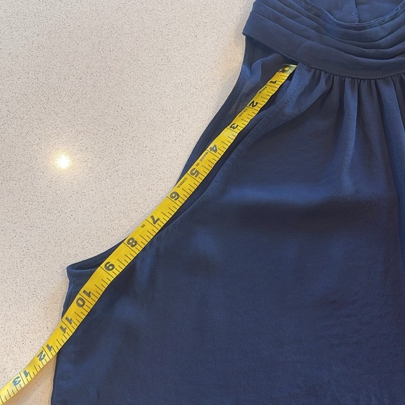 Vince Camuto Sleeveless Halter Neck Blouse Navy Blue Size M Excellent Condition - Picture 6 of 11